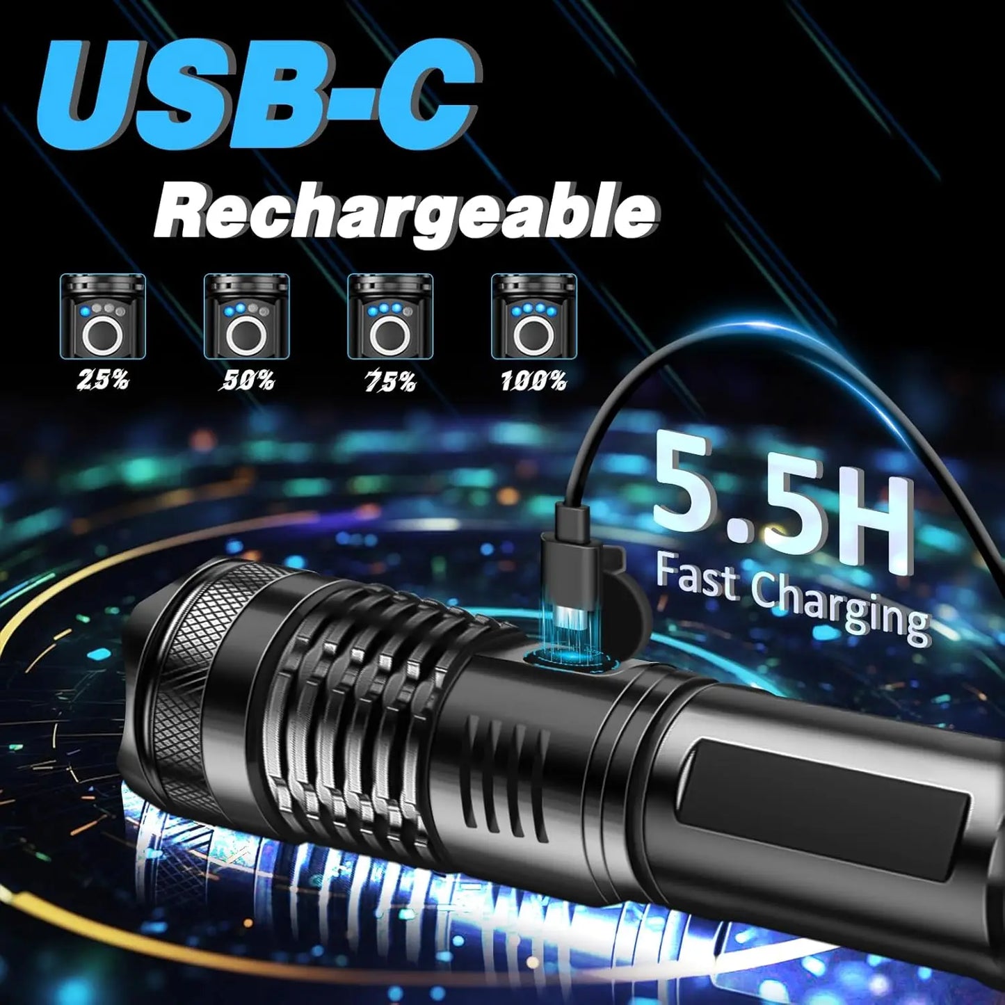 High Power Tactical Flashlight Aluminum Alloy