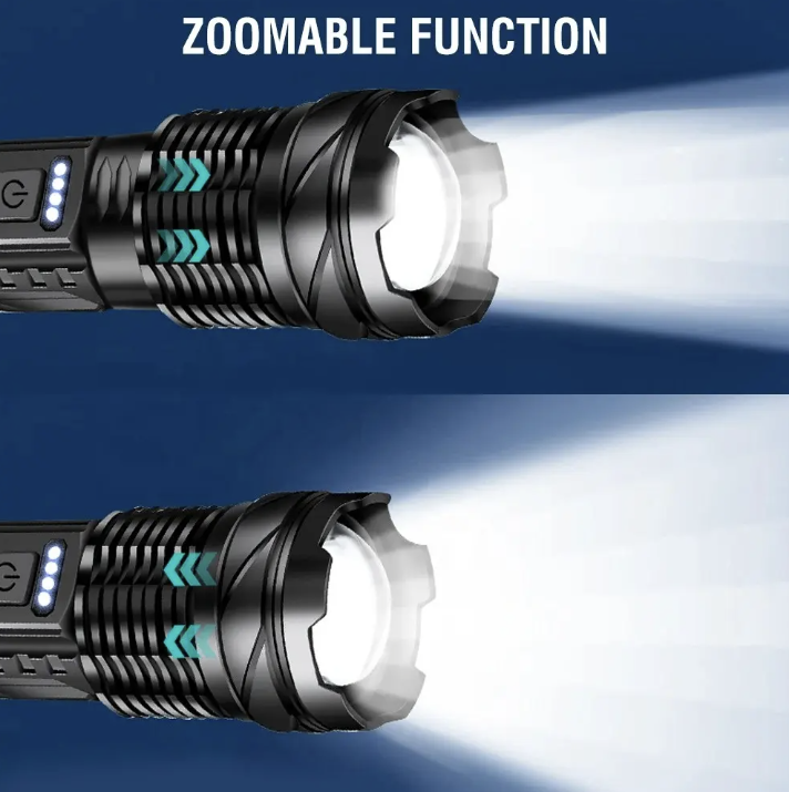 High Power Flashlight 2000 Lumen LED Zoom