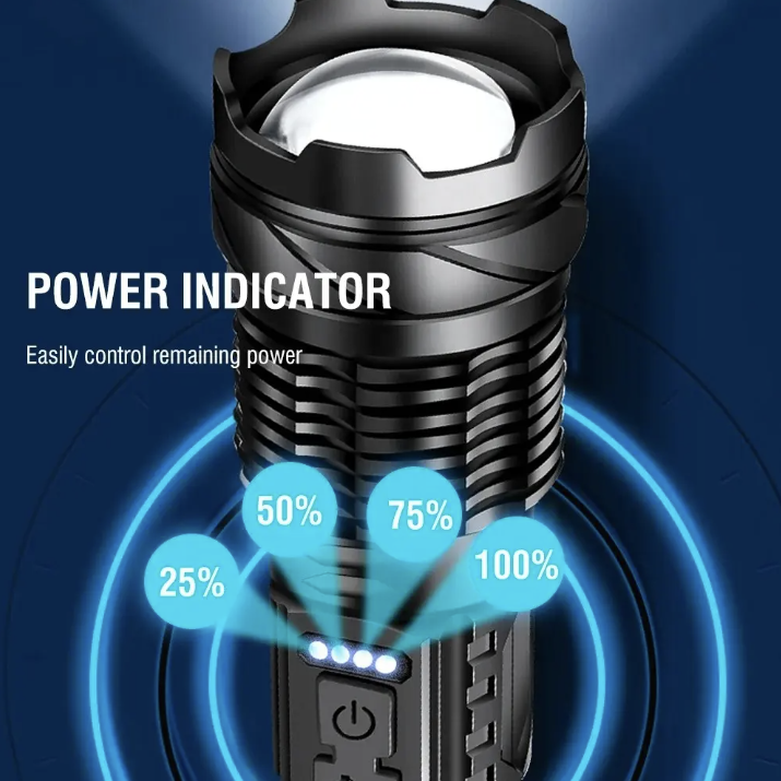 High Power Flashlight 2000 Lumen LED Zoom